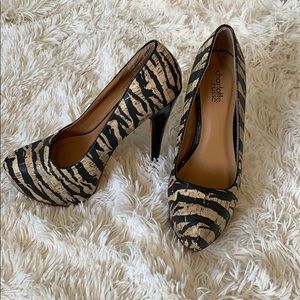 Cork-Look Platform Pumps - Sz 6